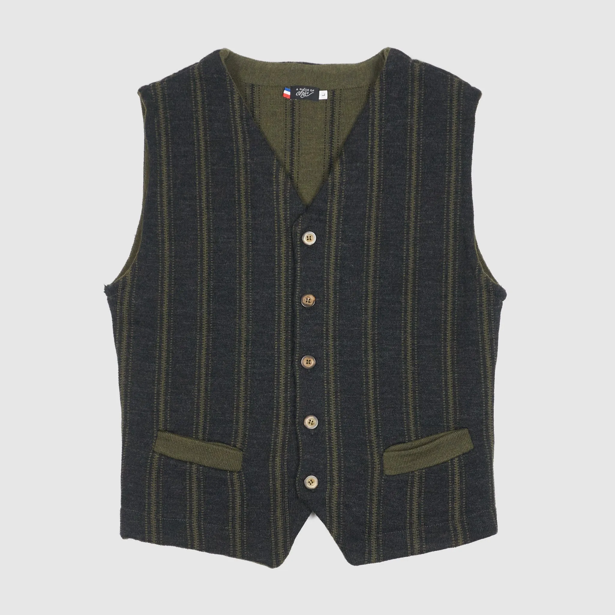 A Piece of Chic Striped Wool Vest
