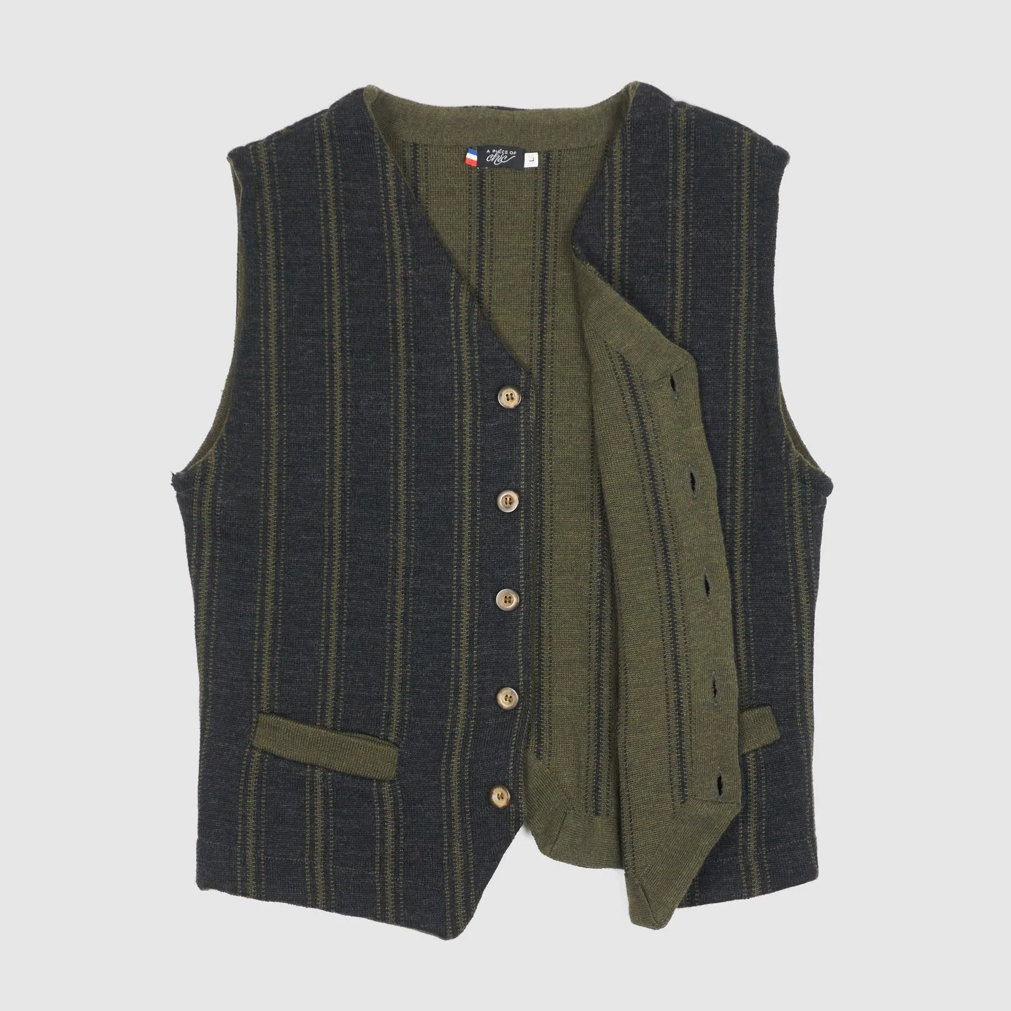 A Piece of Chic Striped Wool Vest