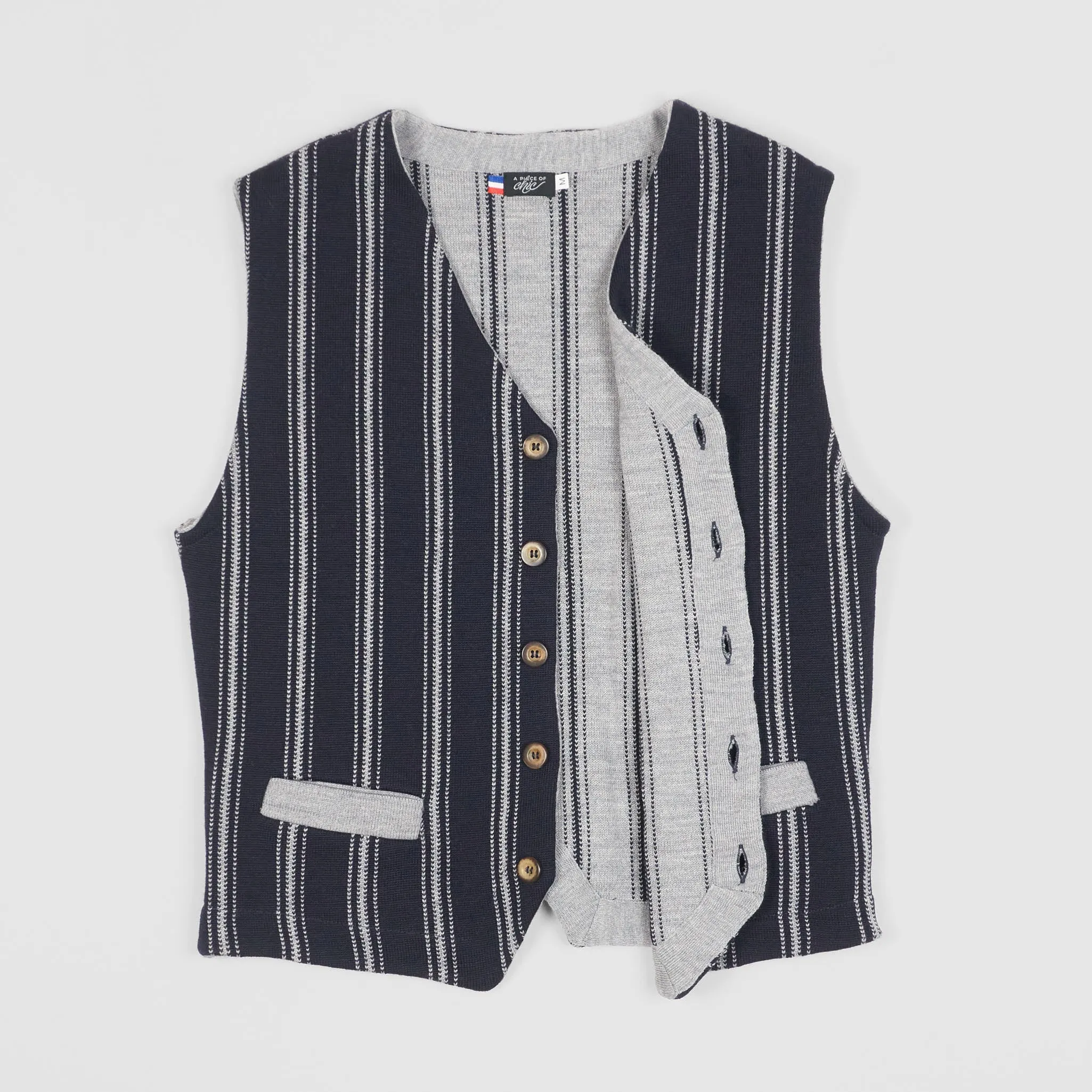 A Piece of Chic Striped Wool Vest