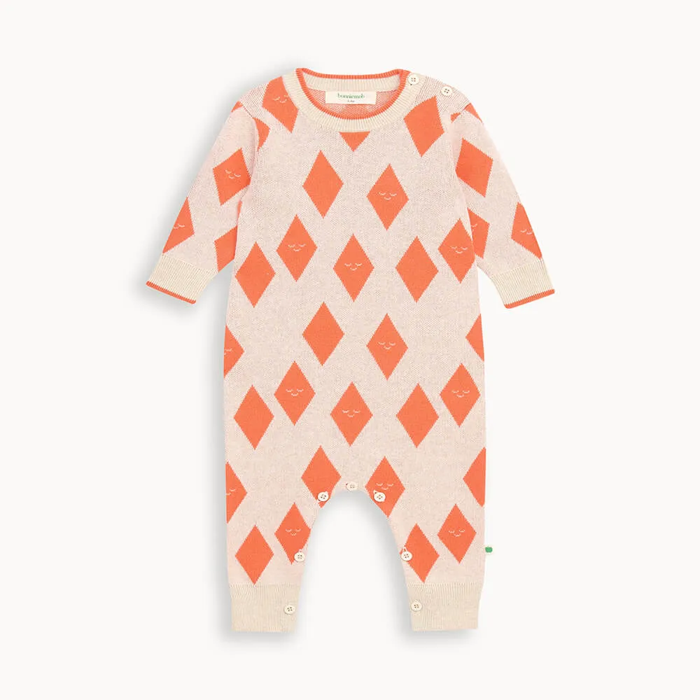 Aster - Saffron Diamond Knit Playsuit