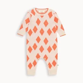 Aster - Saffron Diamond Knit Playsuit