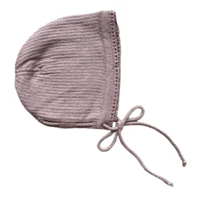 Bebe Organic Eva Dust Rose Ribbed Bonnet