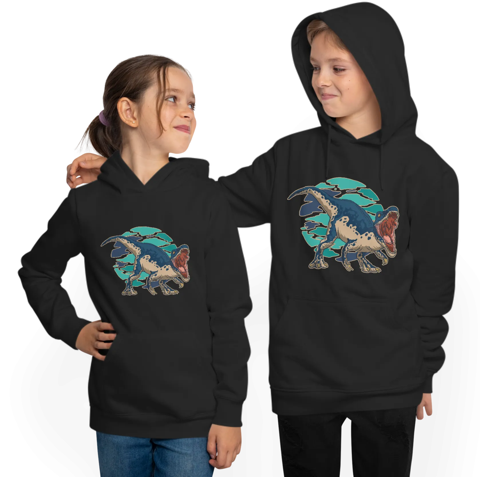Black Dinosaur Youth Hoodie