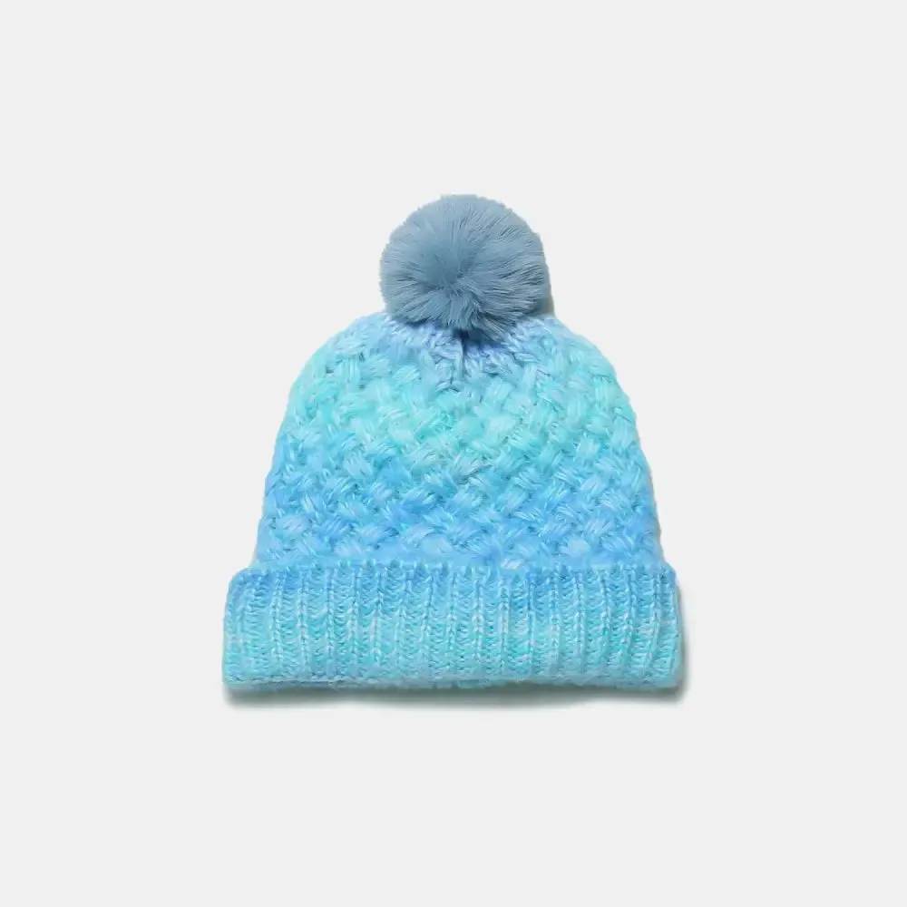 Chic Gradient Knit Hat with Pompom for Luxury Fashion Enthusiasts