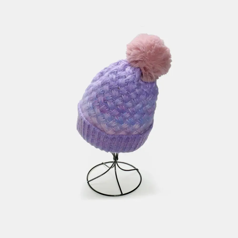 Chic Gradient Knit Hat with Pompom for Luxury Fashion Enthusiasts