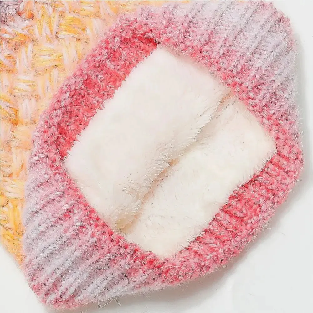 Chic Gradient Knit Hat with Pompom for Luxury Fashion Enthusiasts