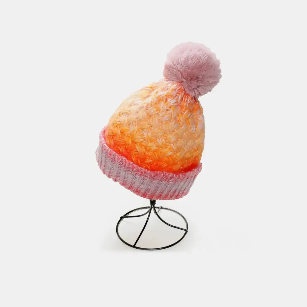 Chic Gradient Knit Hat with Pompom for Luxury Fashion Enthusiasts