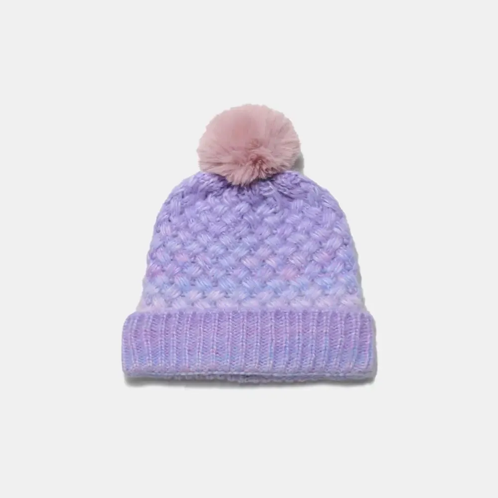 Chic Gradient Knit Hat with Pompom for Luxury Fashion Enthusiasts