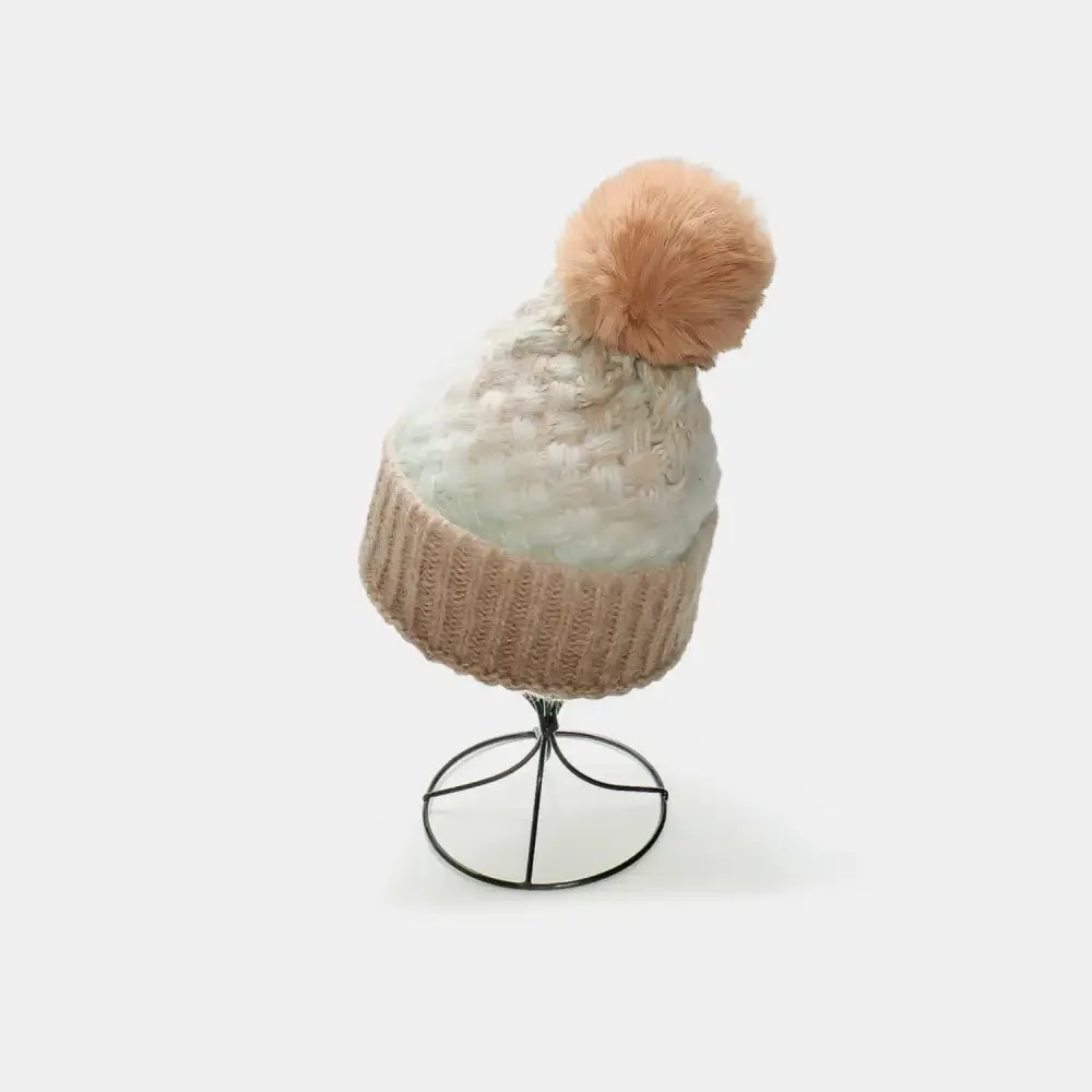Chic Gradient Knit Hat with Pompom for Luxury Fashion Enthusiasts