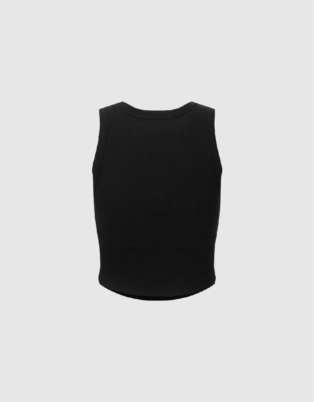 Cropped Crew Neck Knitted Tank Top