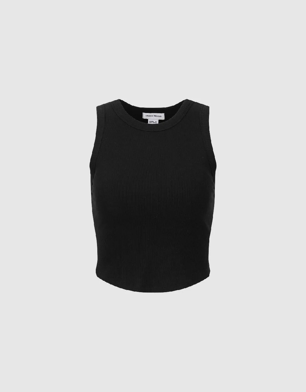 Cropped Crew Neck Knitted Tank Top