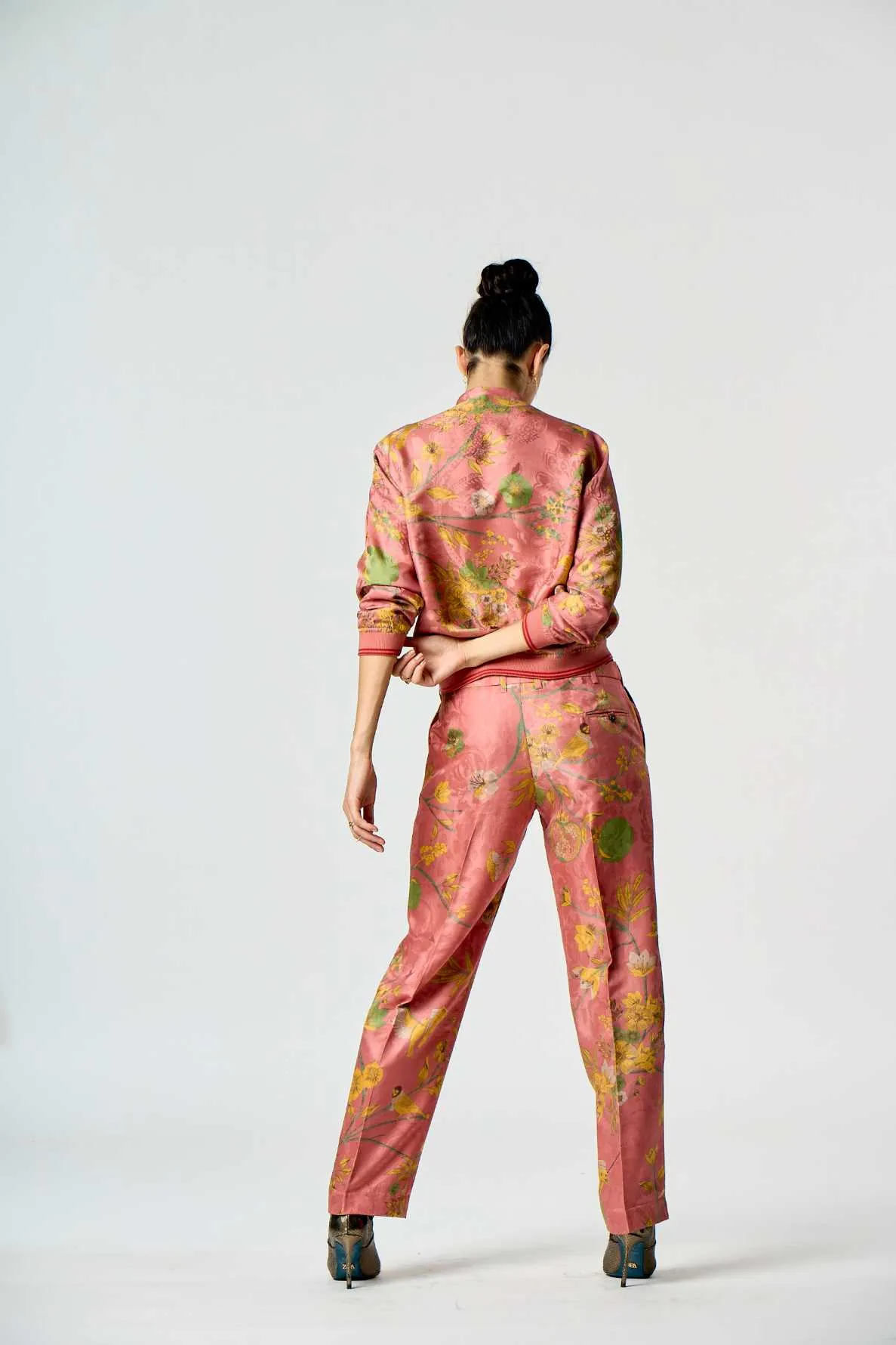 Janbaaz Bomber Jacket Silk Damask Rose