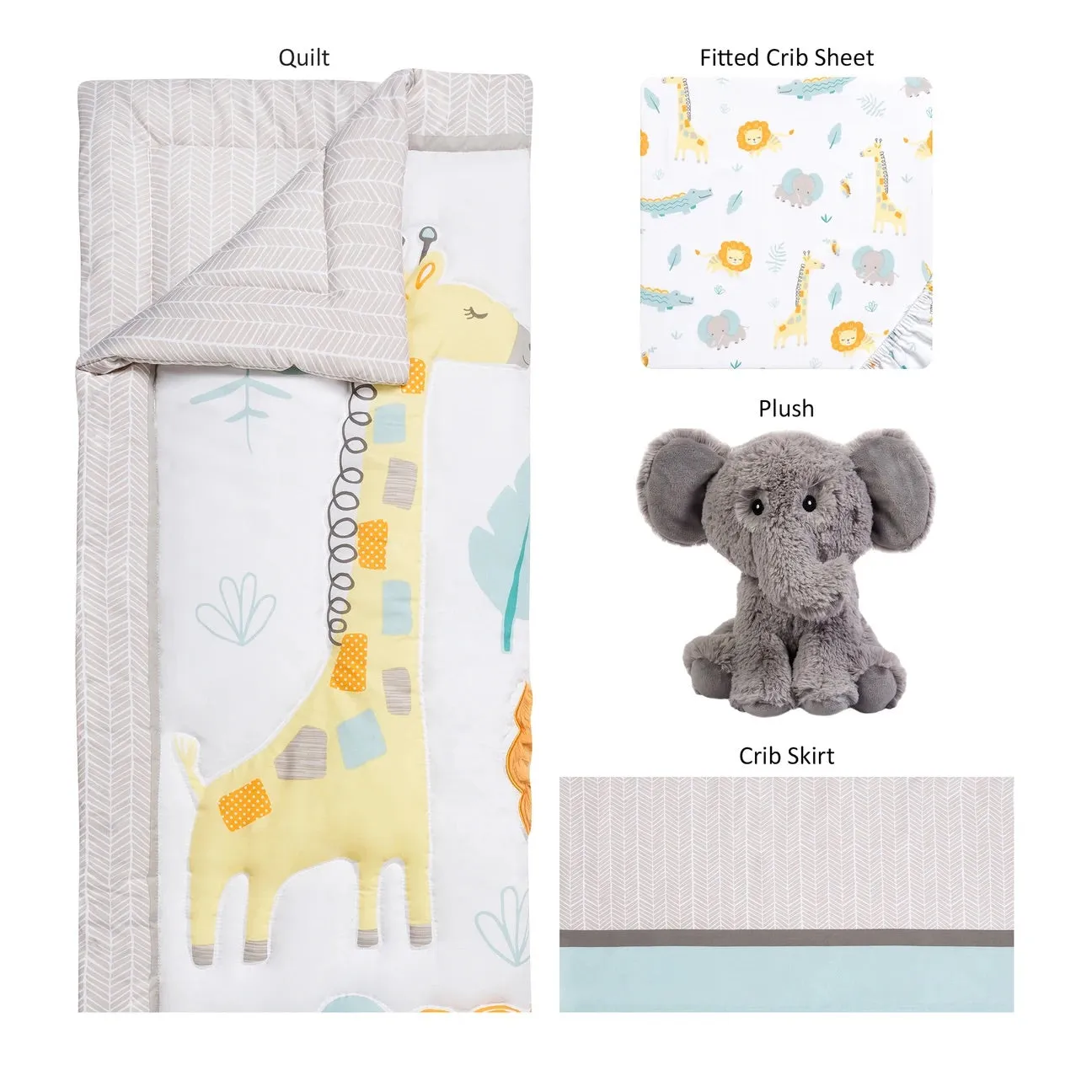 Jungle Pals 4pcs crib set