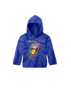 Kids Blue Tongue Logo Graphic Print Tie-Dye Hoodie