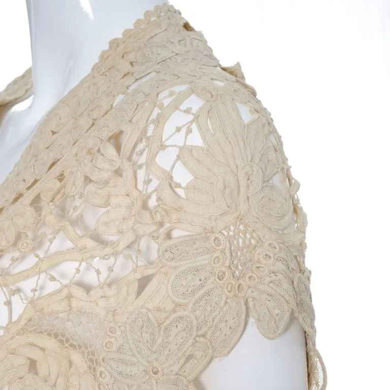 Lace Edwardian Waistcoat Vest or Jacket Vintage Battenburg Needle Mixed lace