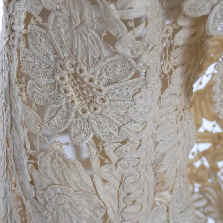 Lace Edwardian Waistcoat Vest or Jacket Vintage Battenburg Needle Mixed lace