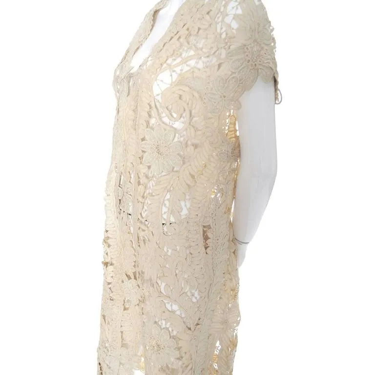 Lace Edwardian Waistcoat Vest or Jacket Vintage Battenburg Needle Mixed lace