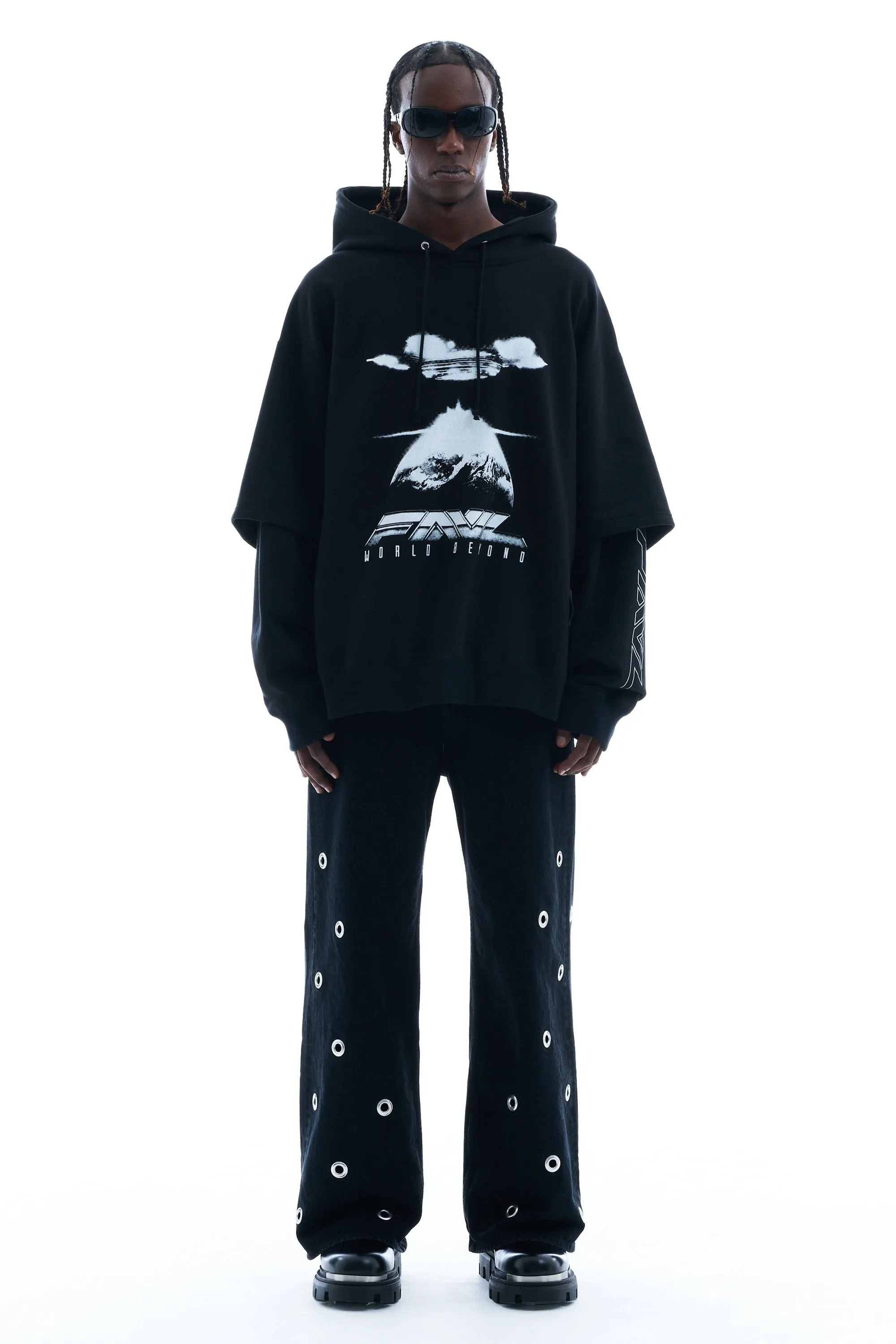 LAYERED PRINTED HOODIE