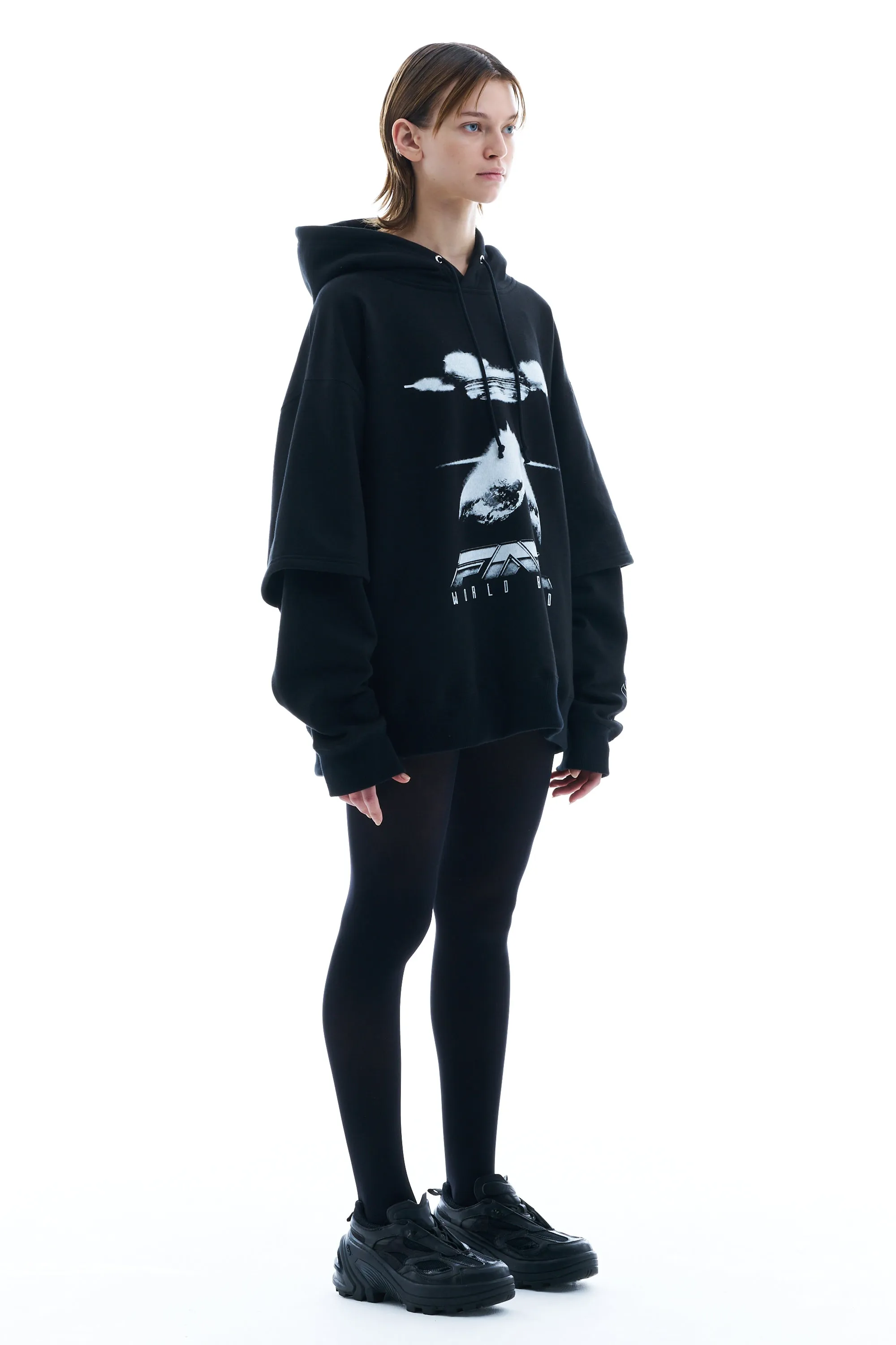 LAYERED PRINTED HOODIE