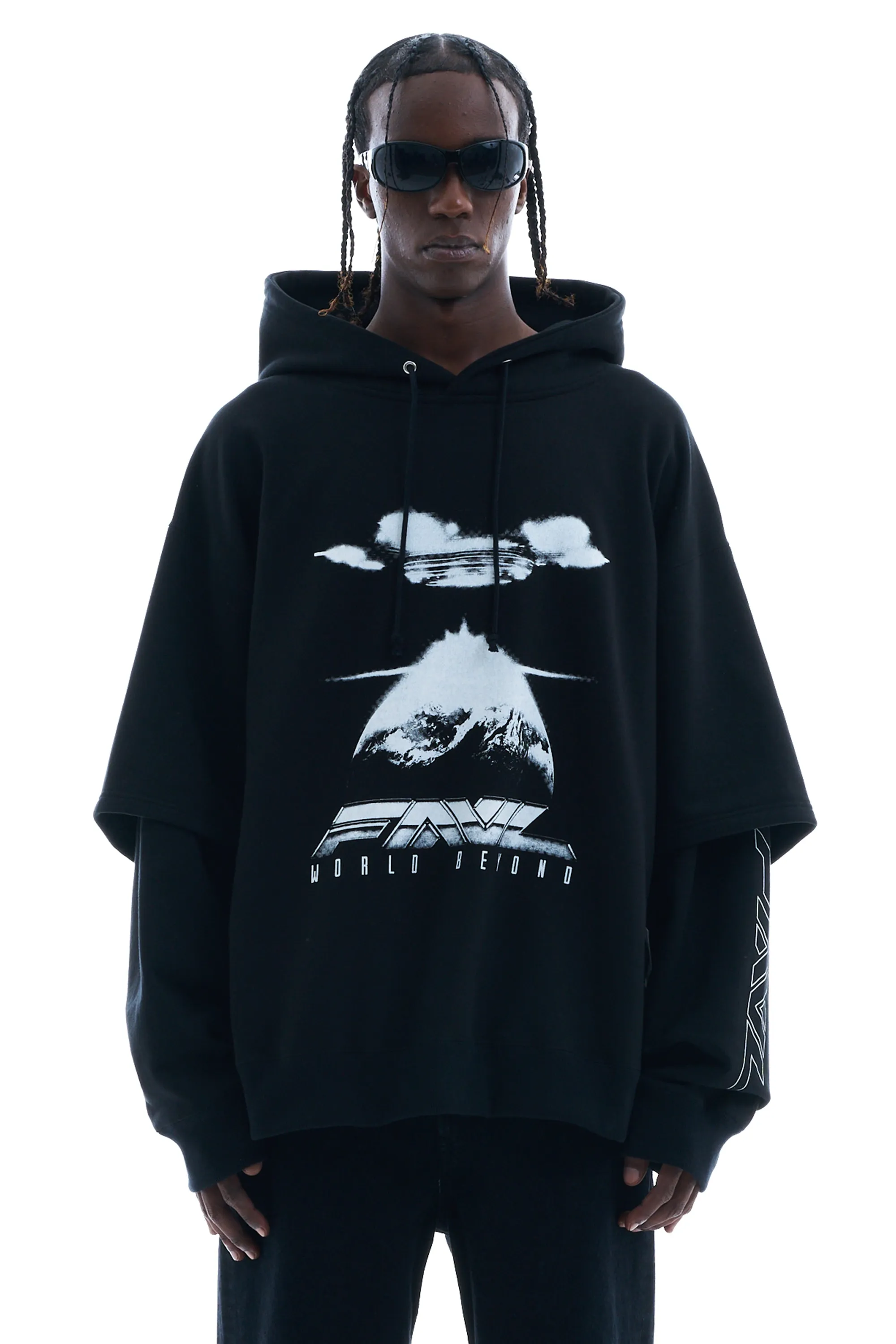 LAYERED PRINTED HOODIE