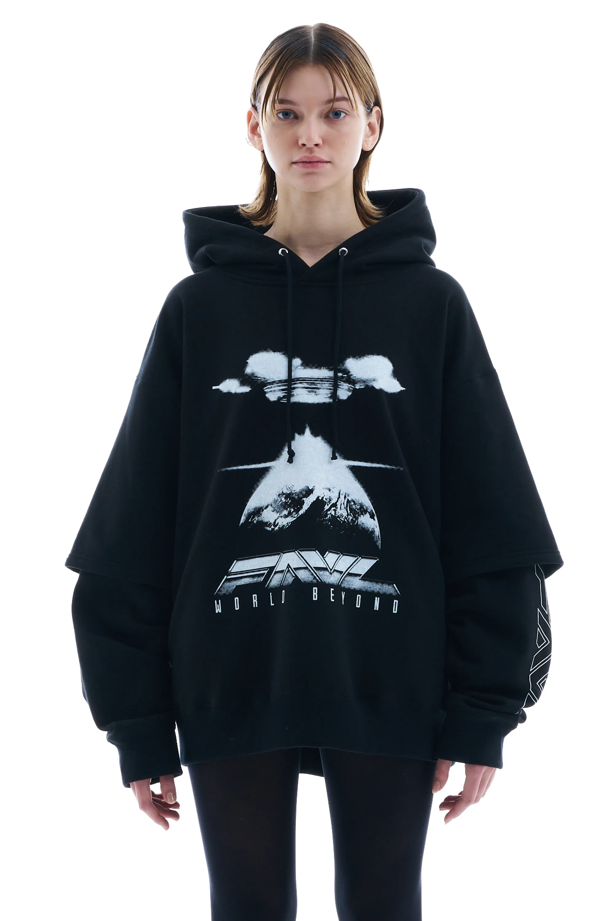 LAYERED PRINTED HOODIE