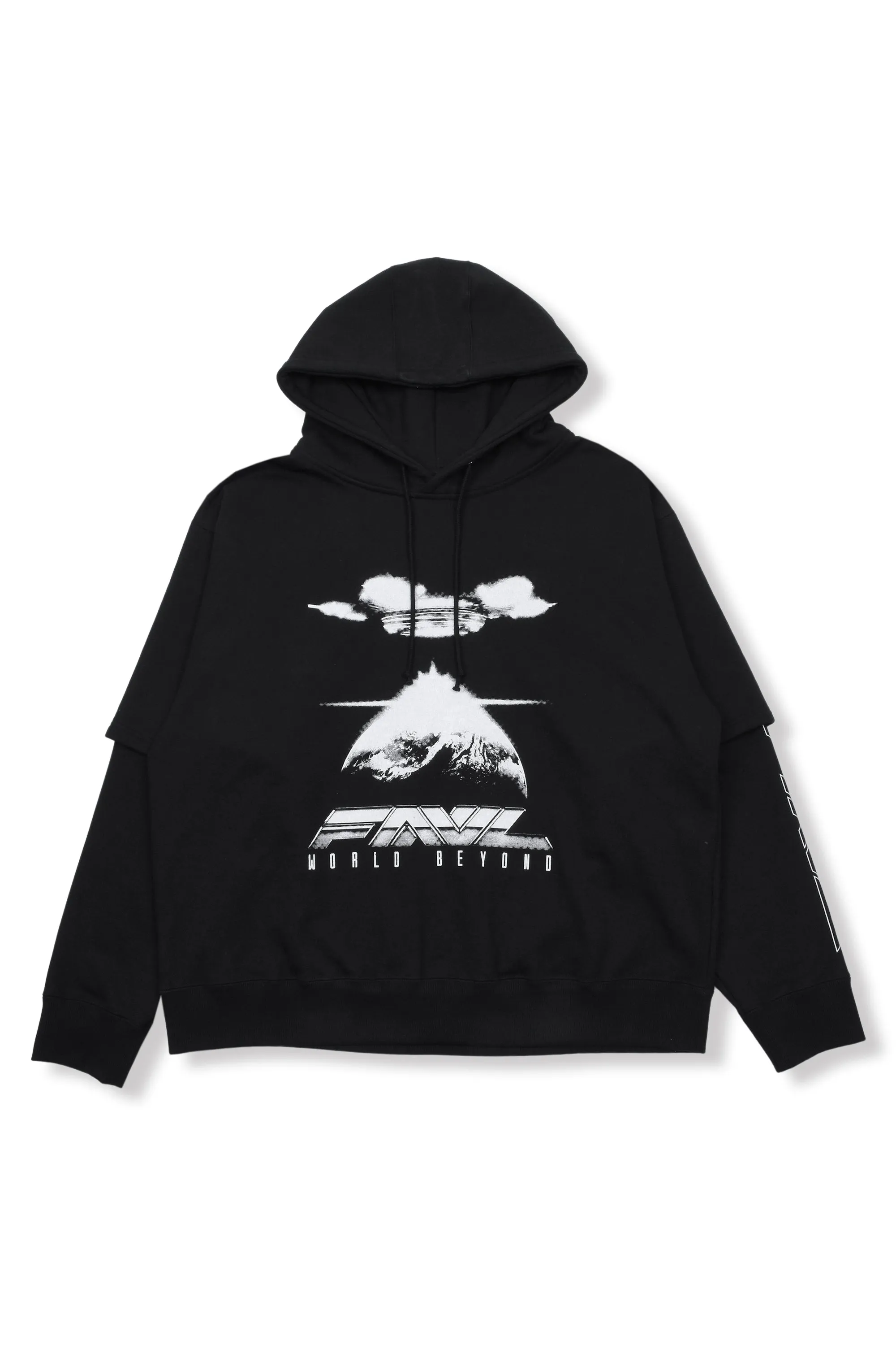 LAYERED PRINTED HOODIE