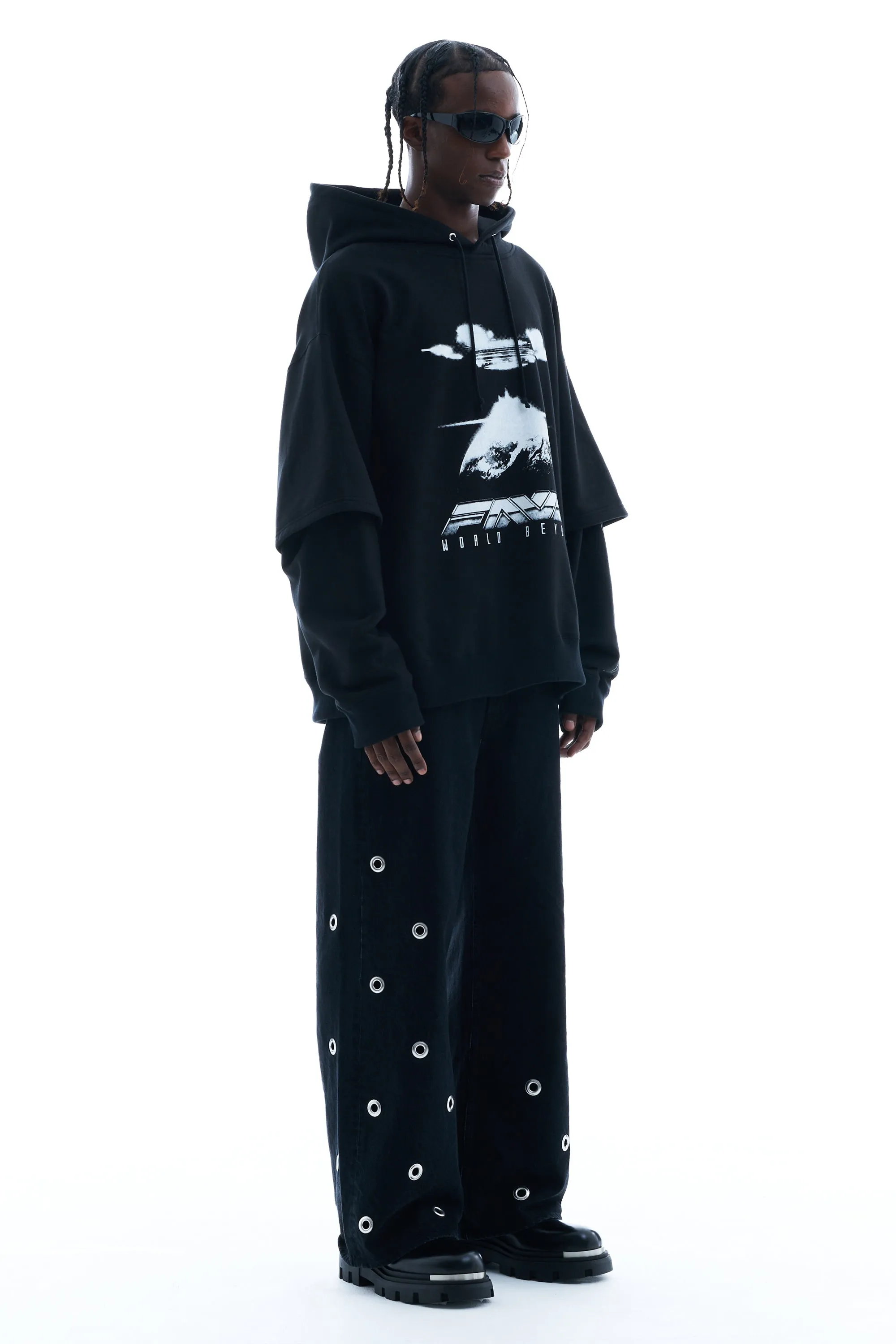 LAYERED PRINTED HOODIE