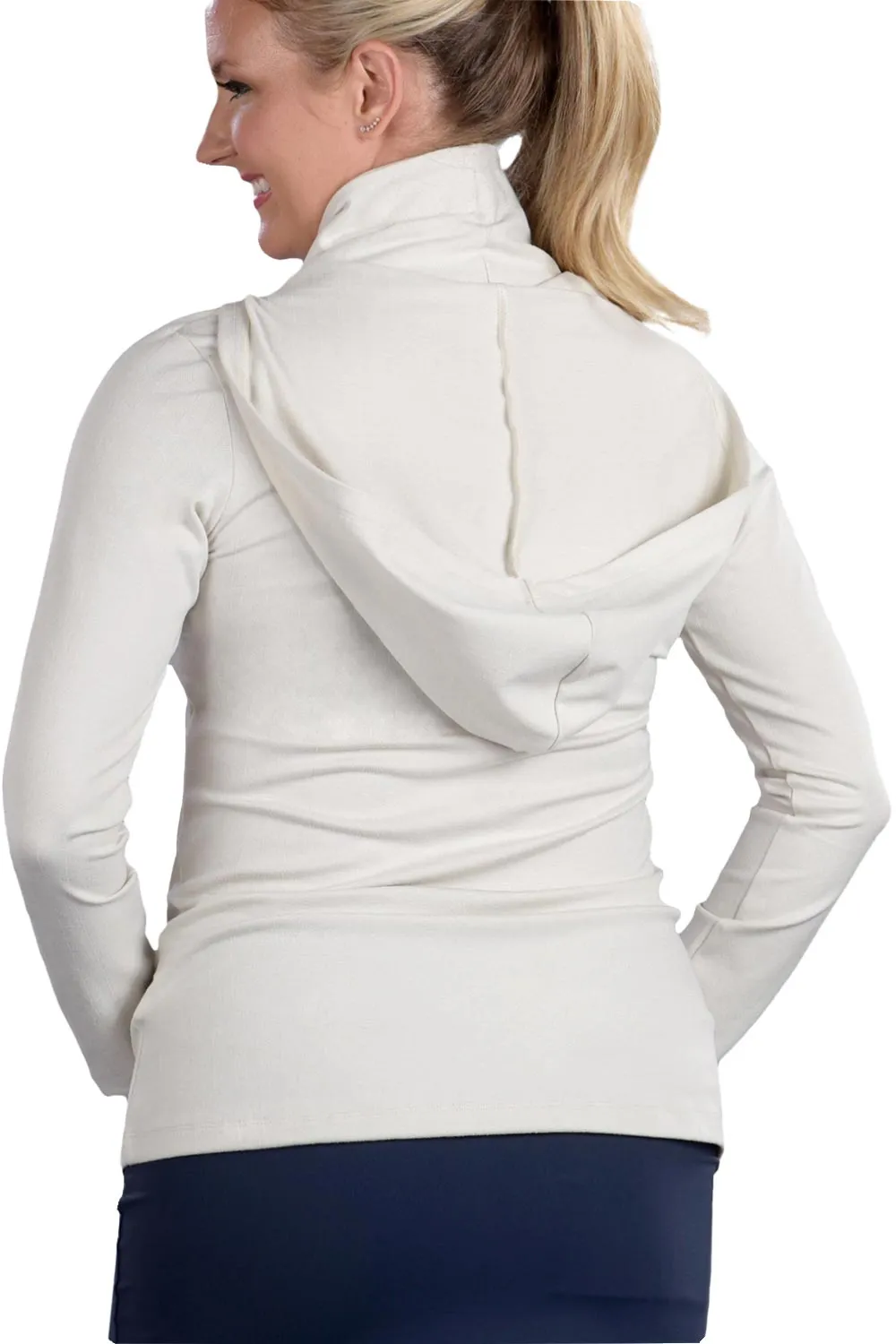 Melanie Collared Cream Hoodie - FINAL SALE