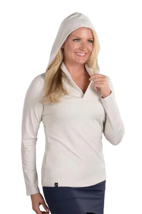 Melanie Collared Cream Hoodie - FINAL SALE