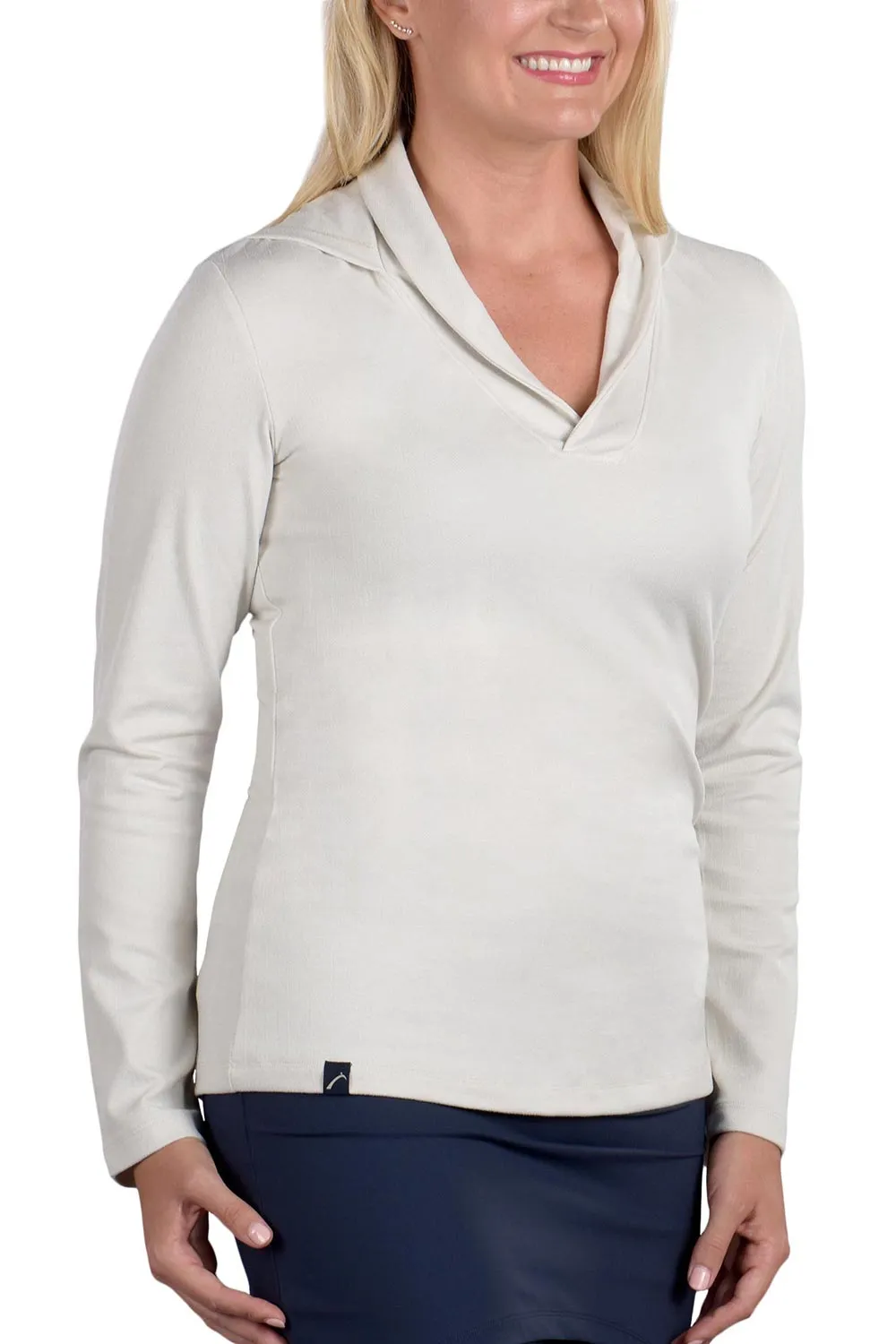 Melanie Collared Cream Hoodie - FINAL SALE