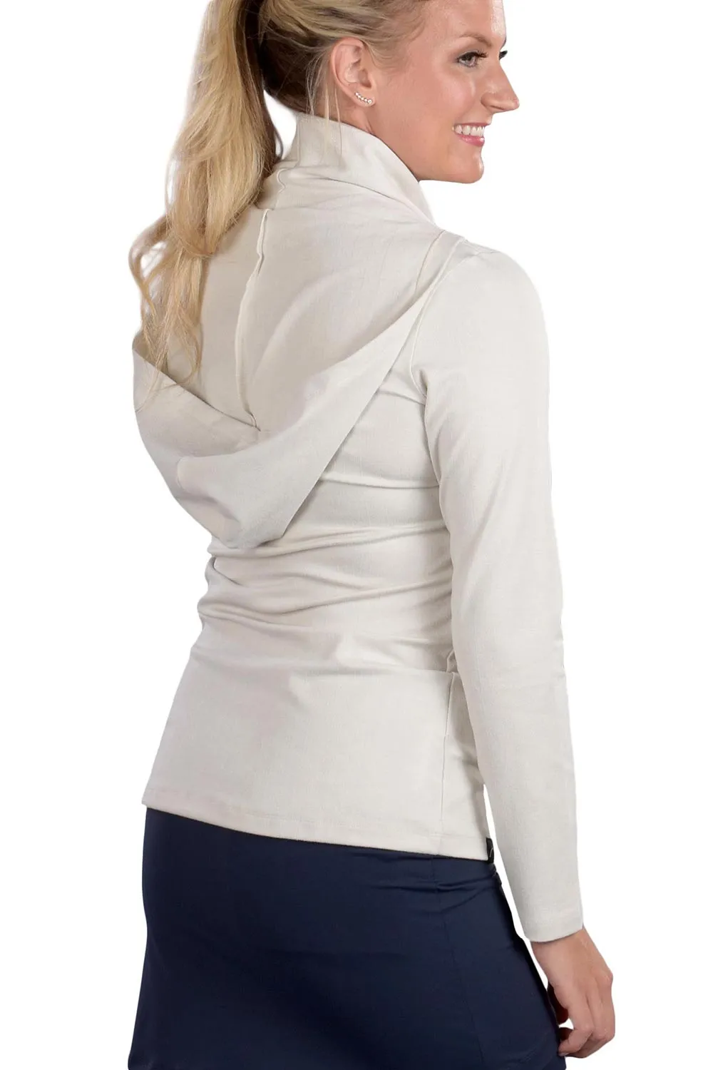 Melanie Collared Cream Hoodie - FINAL SALE