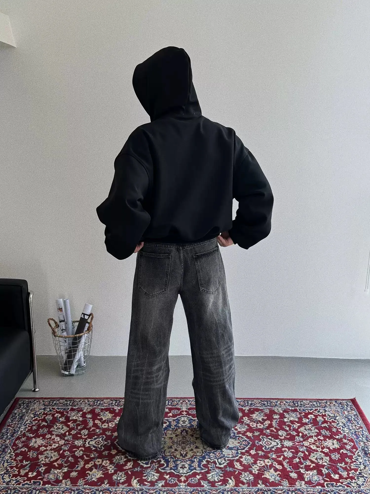 Nine Solid Layered Zip-Up Hoodie