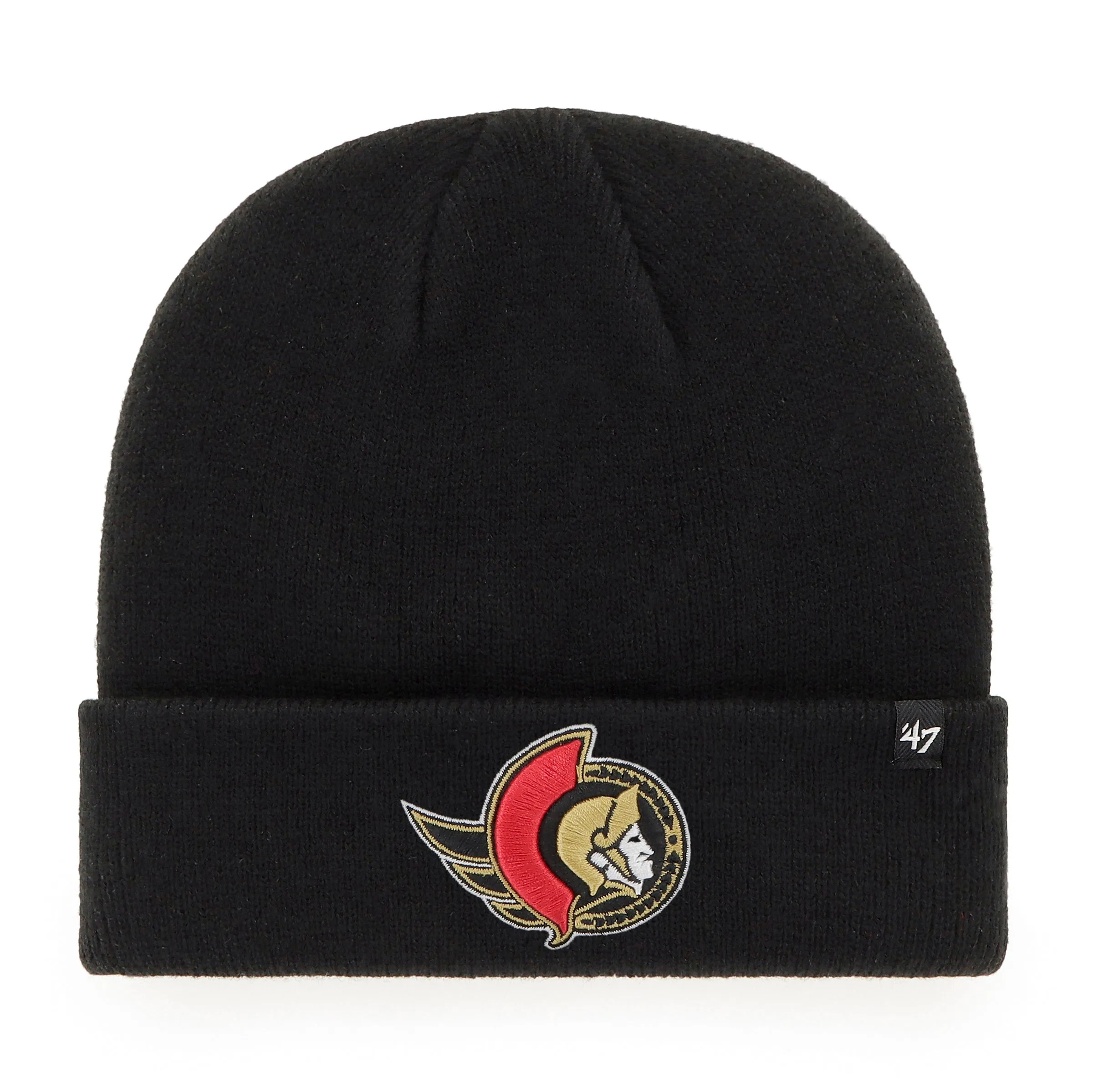 Ottawa Senators NHL 47 Brand Men's Black Raised Cuff Knit Beanie