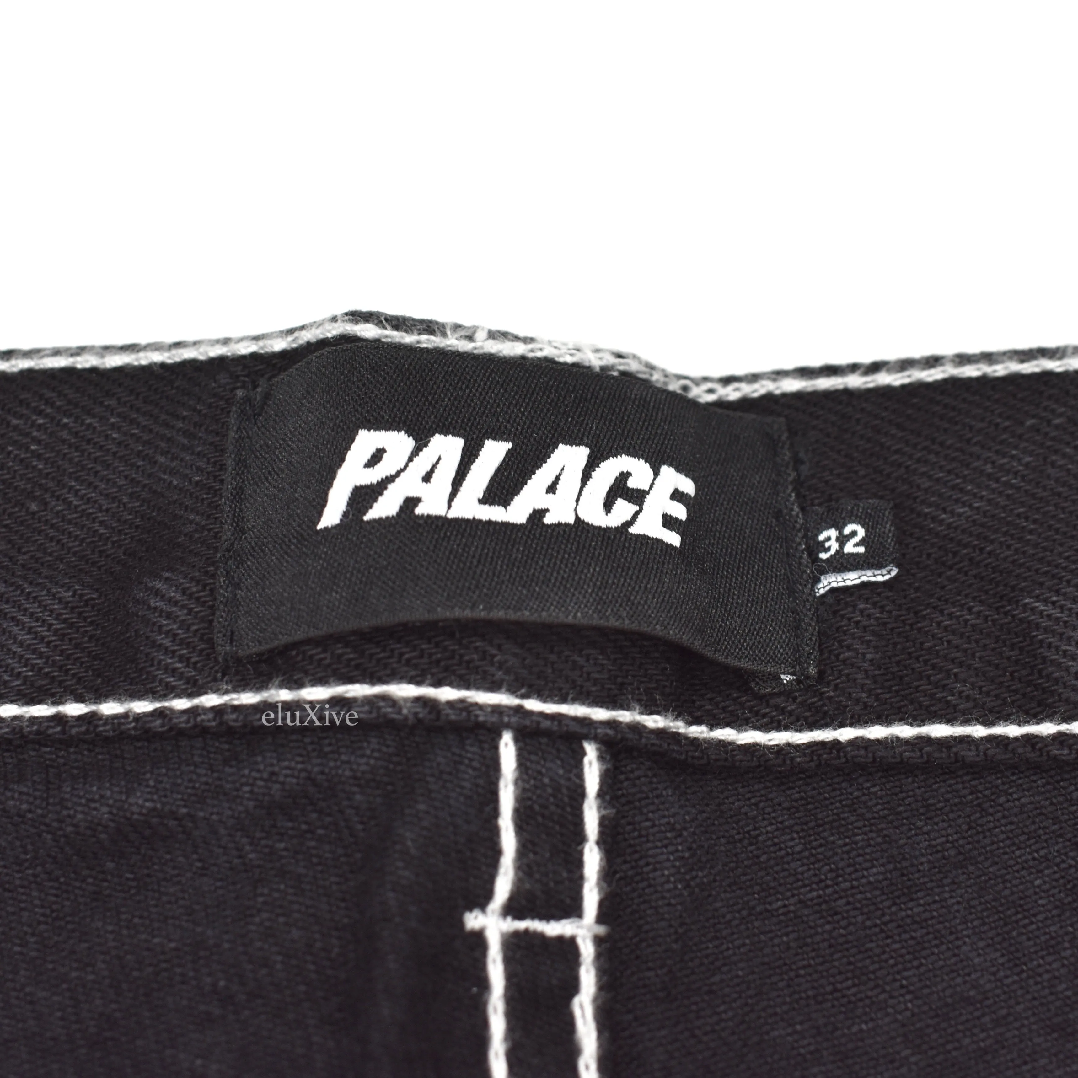Palace - Snake Logo Embroidered 'Sphesh' Denim Shorts (Black)