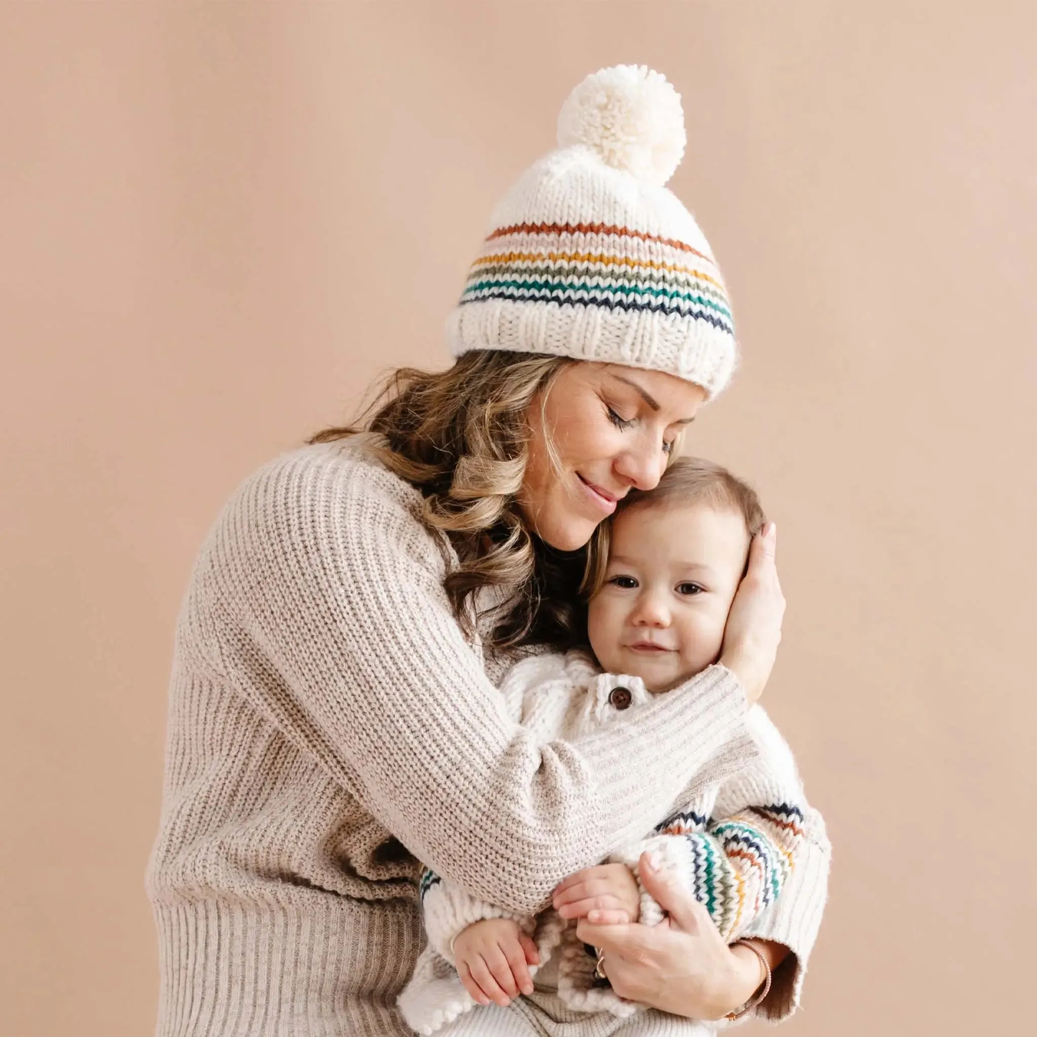 RAINBOW STRIPE KNIT HAT