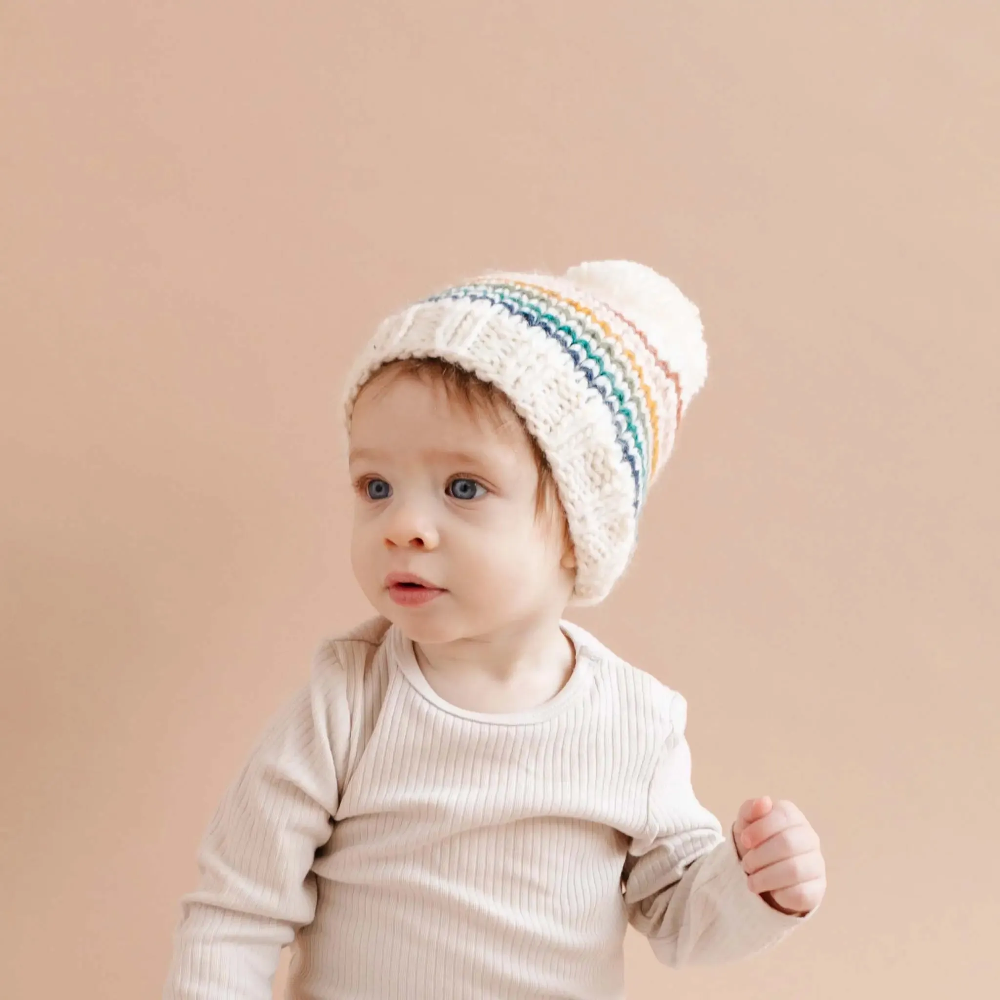 RAINBOW STRIPE KNIT HAT