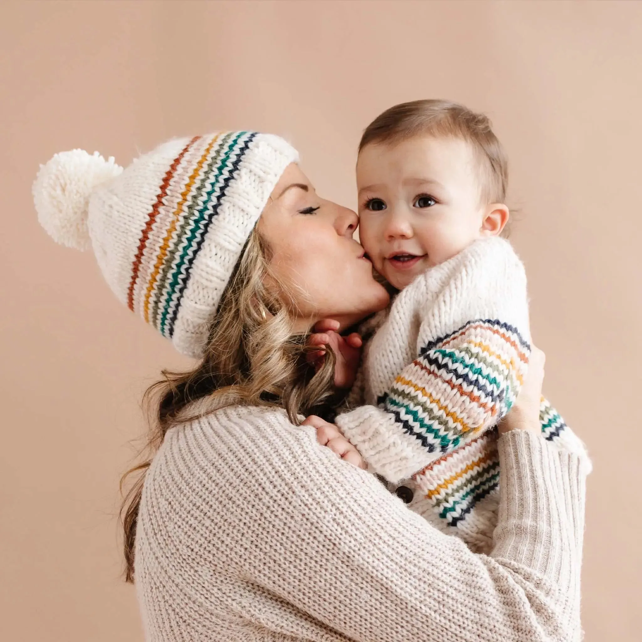 RAINBOW STRIPE KNIT HAT