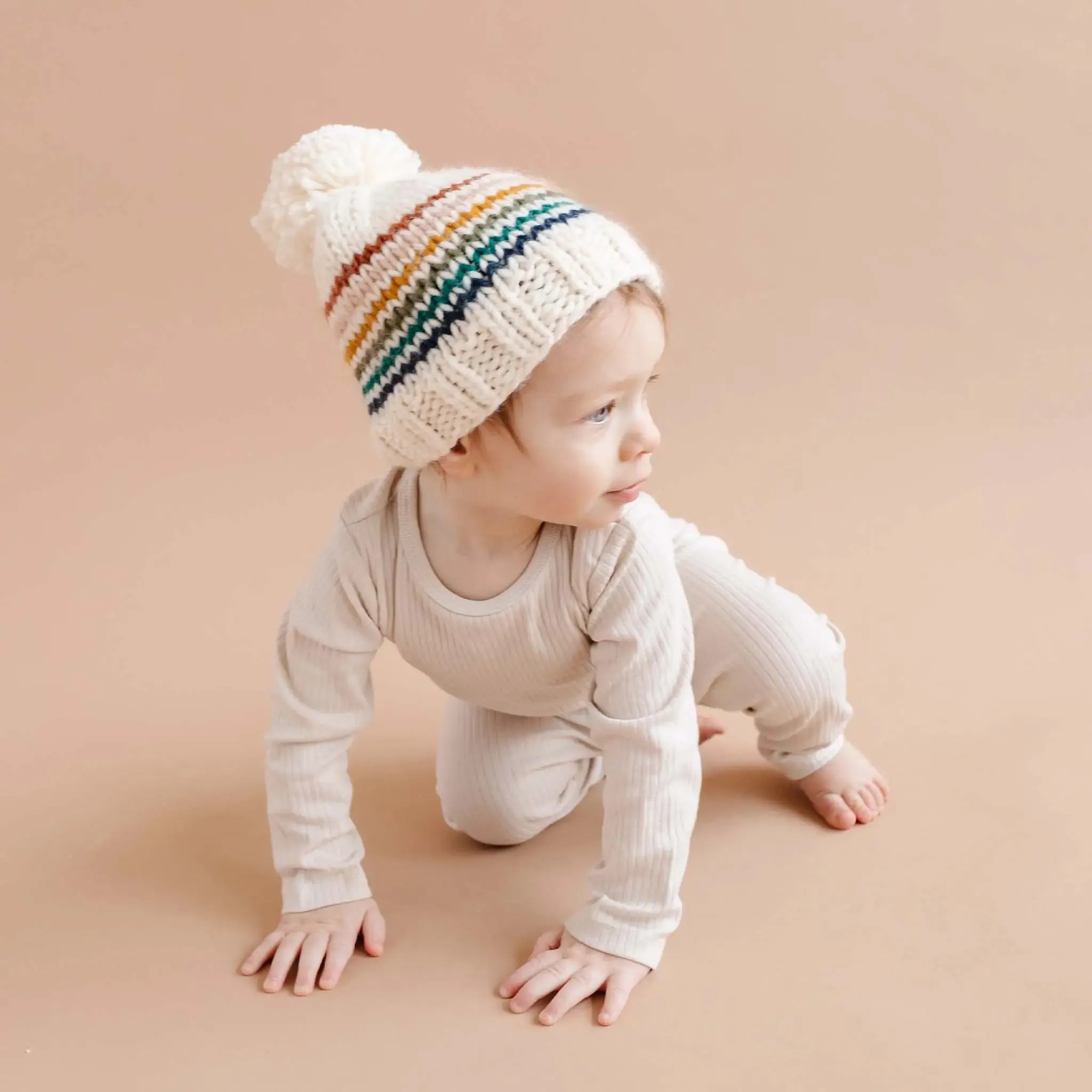 RAINBOW STRIPE KNIT HAT