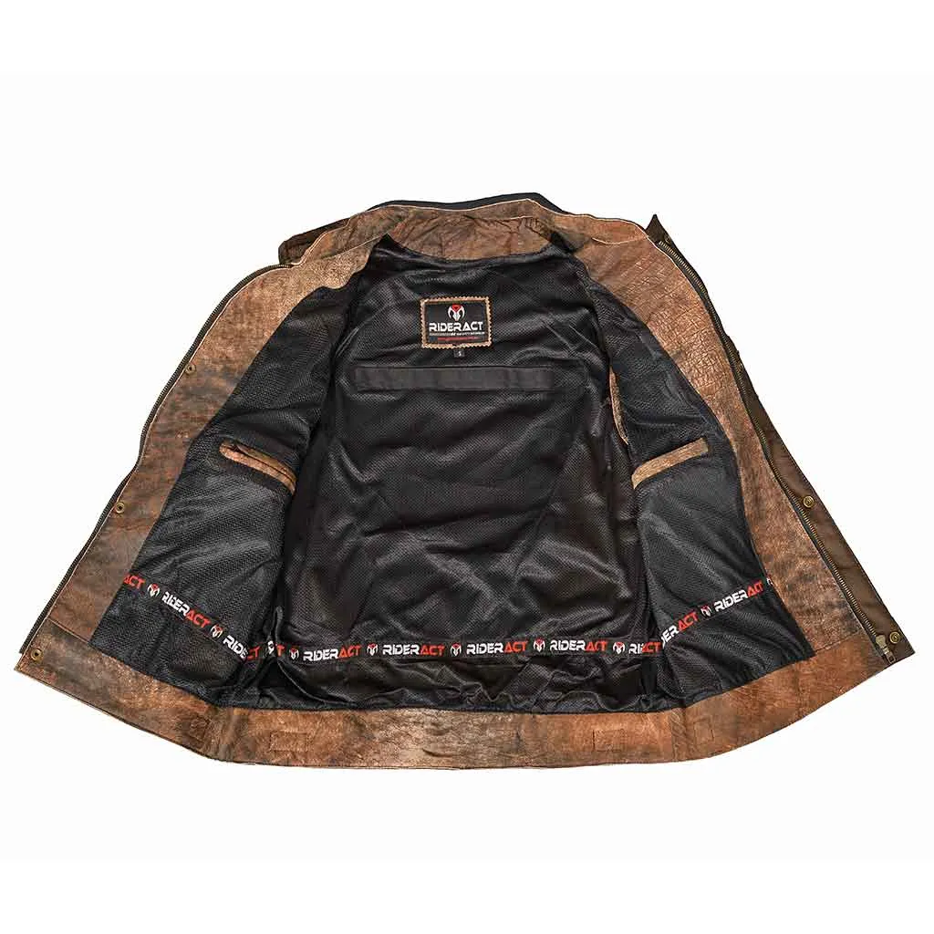 RIDERACT® Motocross Vest Leather Motorcycle Vest SOA Fuss