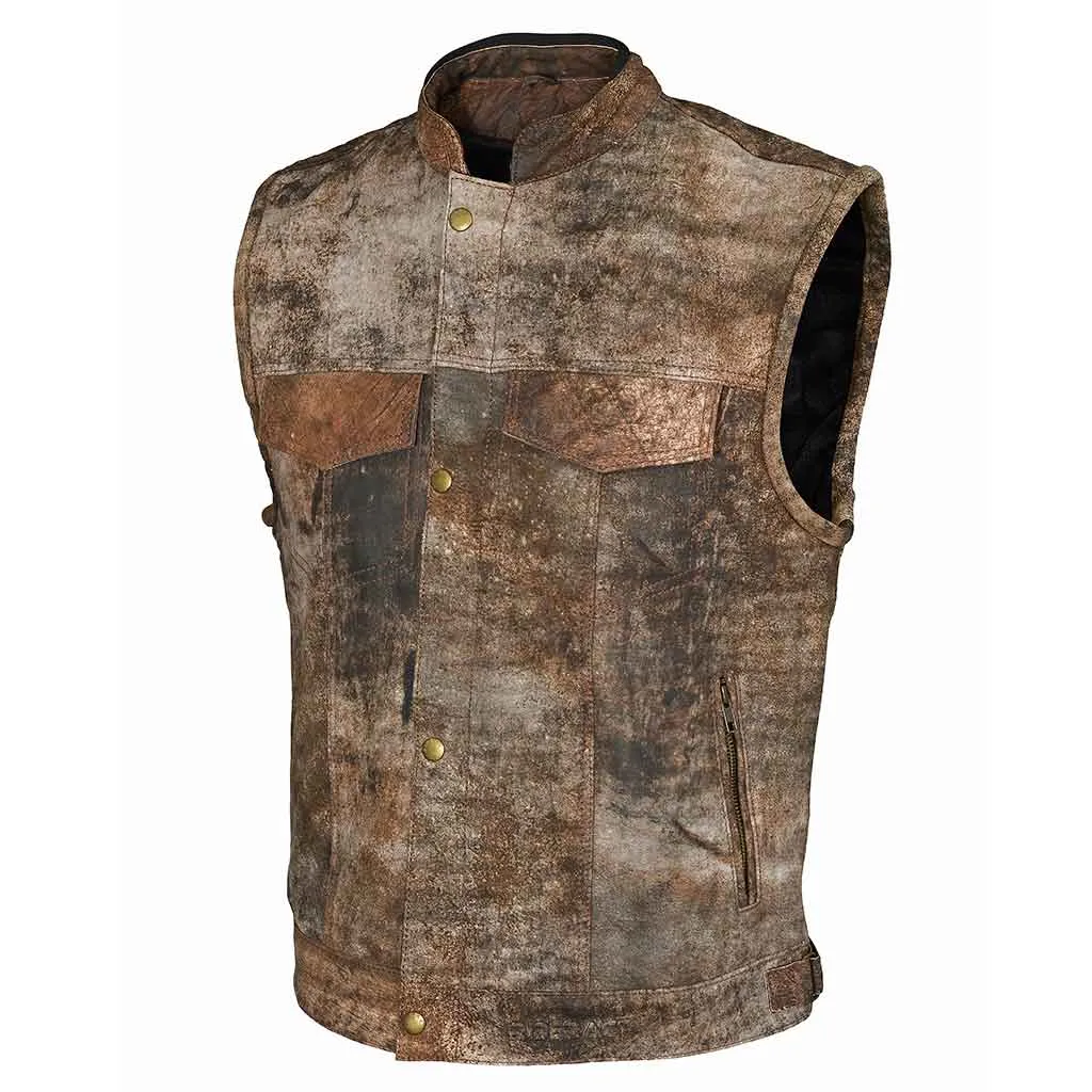 RIDERACT® Motocross Vest Leather Motorcycle Vest SOA Fuss