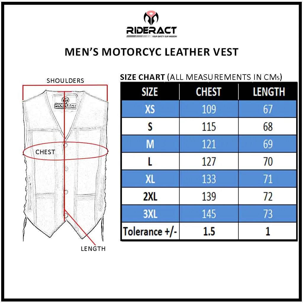 RIDERACT® Motocross Vest Leather Motorcycle Vest SOA Fuss