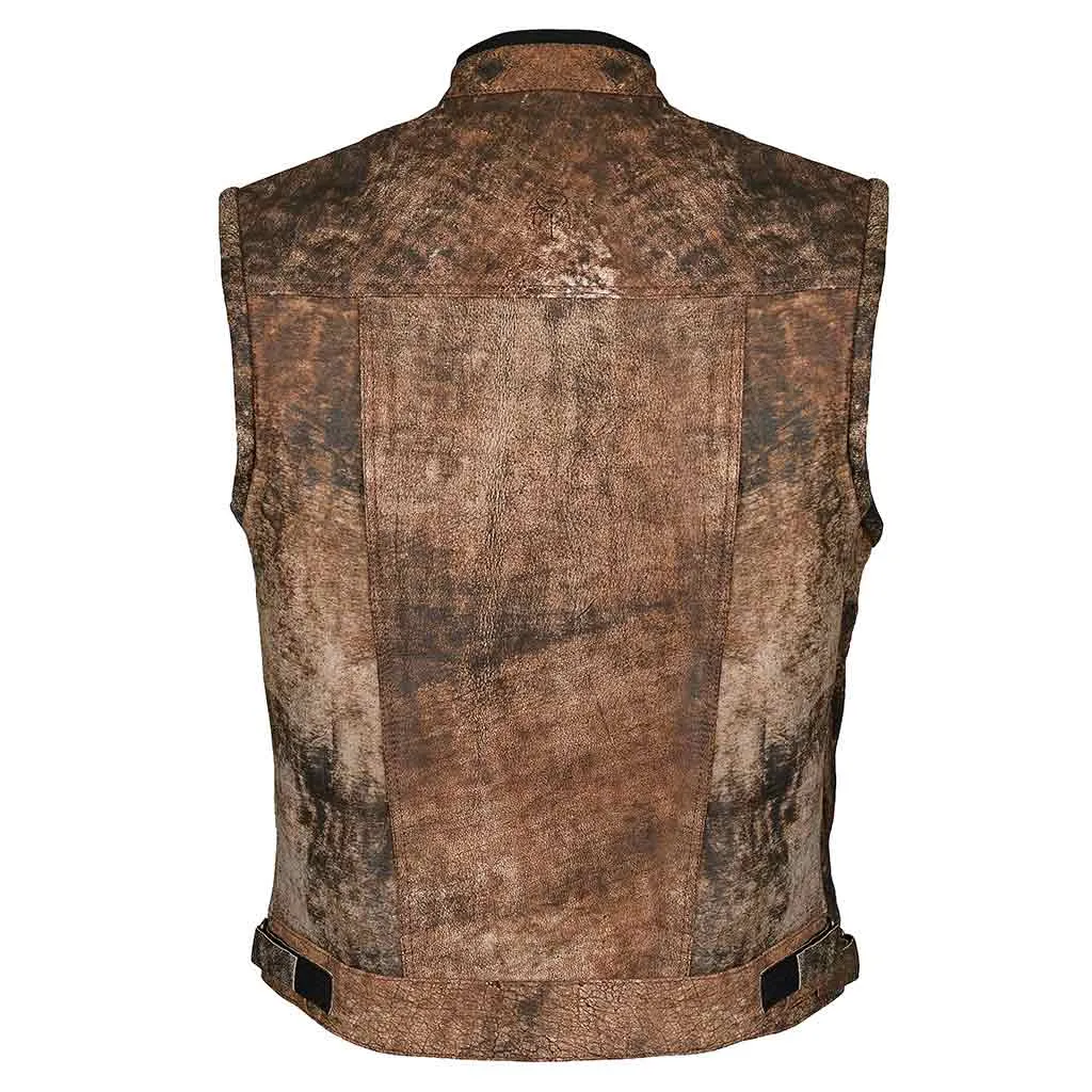 RIDERACT® Motocross Vest Leather Motorcycle Vest SOA Fuss