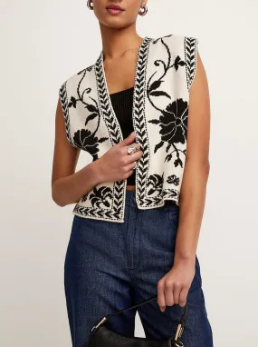 Sleeveless designer knitted vest top