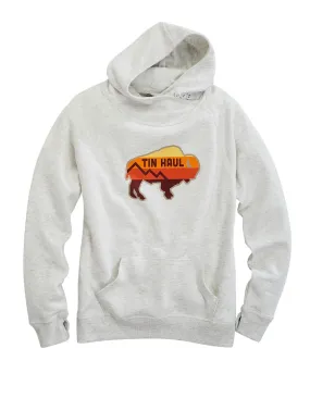 Tin Haul Womens Serape Bison White Cotton Blend Hoodie