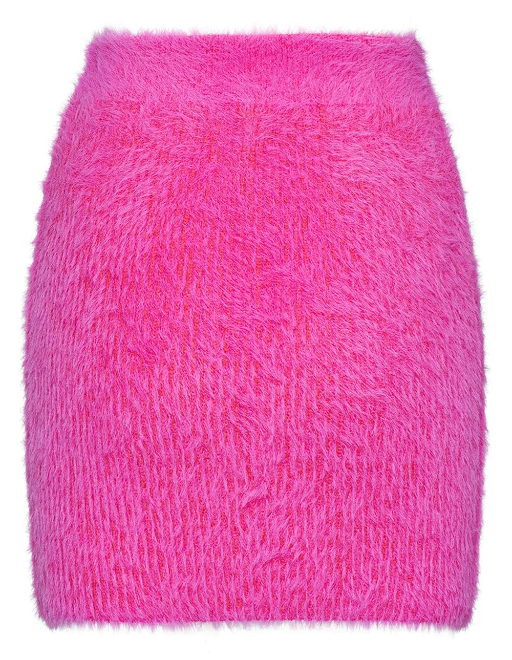 Wool Mix Fluffy Knit Skirt