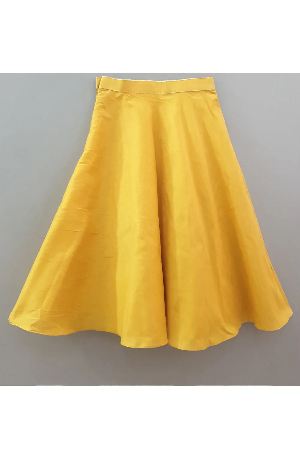 Yellow hand embroidered and painted bird cage top with skirt