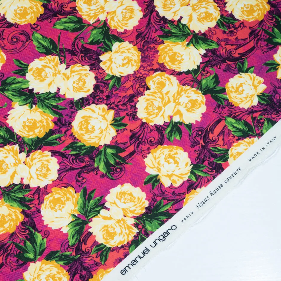 Yellow Rose Printed Merino Pure Wool